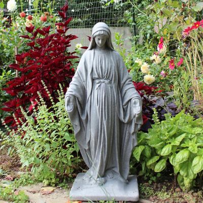 Image showing 1 th Emsco 34 in. Virgin Mary Statue, Natural Granite Appearance, Resin, Lightweight