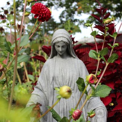 Image showing 2 th Emsco 34 in. Virgin Mary Statue, Natural Granite Appearance, Resin, Lightweight