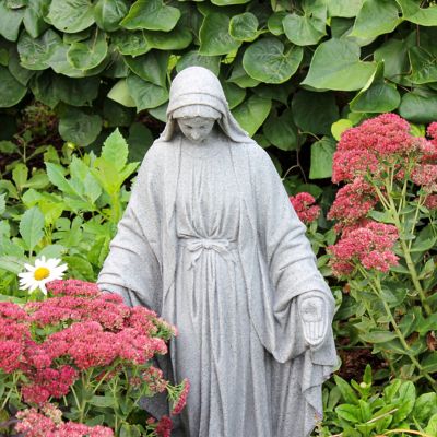 Image showing 3 th Emsco 34 in. Virgin Mary Statue, Natural Granite Appearance, Resin, Lightweight