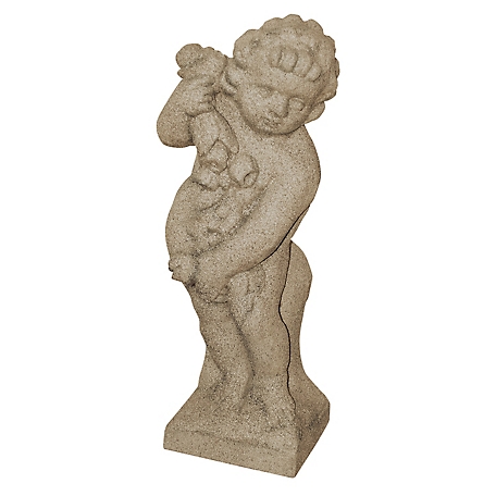 Emsco 24 in. Cupid Decorative Garden Statue, Resin, Lightweight, Sandstone, 2304-1