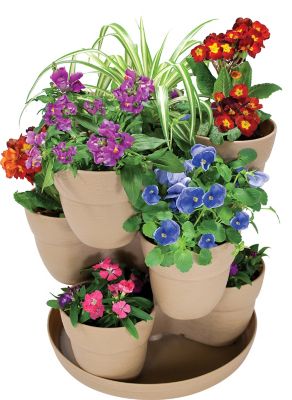 Image showing  488 oz. Bloomers Stackable Flower Tower Planter