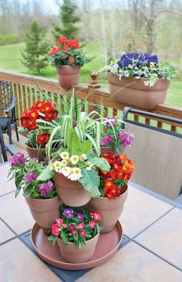 Image showing  488 oz. Bloomers Stackable Flower Tower Planter