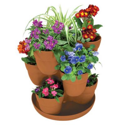 Image showing  488 oz. Bloomers Stackable Flower Tower Planter