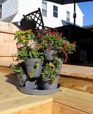 Image showing  488 oz. Bloomers Stackable Flower Tower Planter
