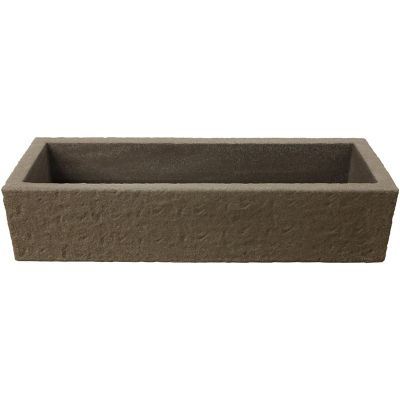 Emsco Polyethylene Trough Planter with Drainage Holes, Weatherproof Resin Planter