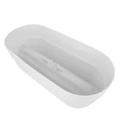 Image showing  Polyethylene Bloomers Rail Picker Self-Watering Rail Planter Garden Grow Box, Weatherproof Resin Planter, 24 in.