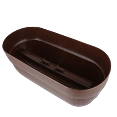 Image showing  Polyethylene Bloomers Rail Picker Self-Watering Rail Planter Garden Grow Box, Weatherproof Resin Planter, 24 in.