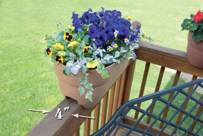 Image showing 5 th Emsco Bloomers Railing Garden Planter with Drainage Holes, 24 in.