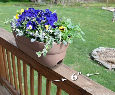 Image showing 6 th Emsco Bloomers Railing Garden Planter with Drainage Holes, 24 in.