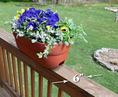 Image showing 3 th Emsco Bloomers Railing Garden Planter with Drainage Holes, 24 in.