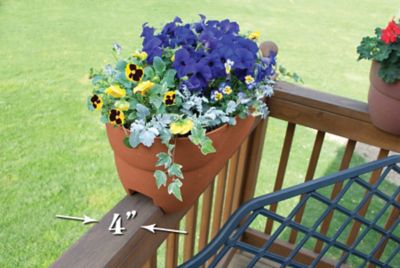 Image showing 4 th Emsco Bloomers Railing Garden Planter with Drainage Holes, 24 in.