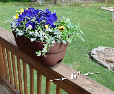Image showing  Bloomers Railing Garden Planter with Drainage Holes, 24 in.