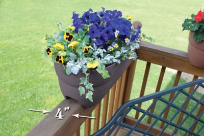 Image showing  Bloomers Railing Garden Planter with Drainage Holes, 24 in.