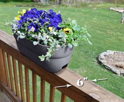 Image showing  Bloomers Railing Garden Planter with Drainage Holes, 24 in.