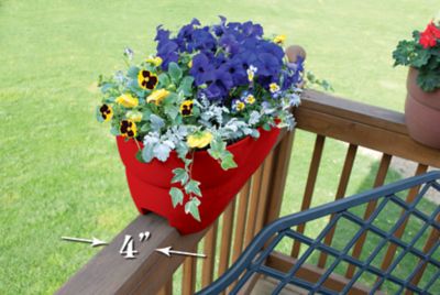 Image showing  Bloomers Railing Garden Planter with Drainage Holes, 24 in.