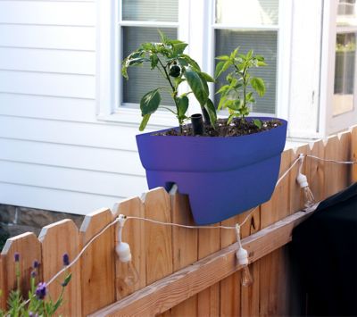 Image showing  Bloomers Railing Garden Planter with Drainage Holes, 24 in.