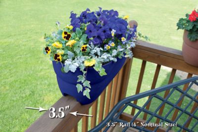 Image showing  Bloomers Railing Garden Planter with Drainage Holes, 24 in.