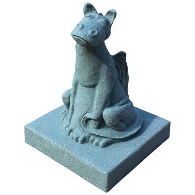 Emsco 21 in. Smiling Dragon Decorative Garden Statue, Resin, Lightweight, Jade Green, 2530-1