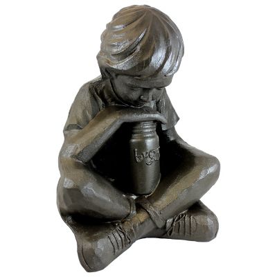 Emsco 16 in. Nature Boy Decorative Statue, Resin, Lightweight, Bronze, 92225-1