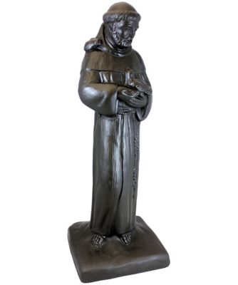 Emsco 29 in. Saint Francis Decorative Statue, Resin, Lightweight, Bronze, 92230-1