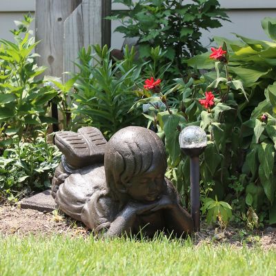 Image showing  16 in. Girl Day Dreaming Decorative Statue, Resin, Lightweight, Bronze, 92248-1