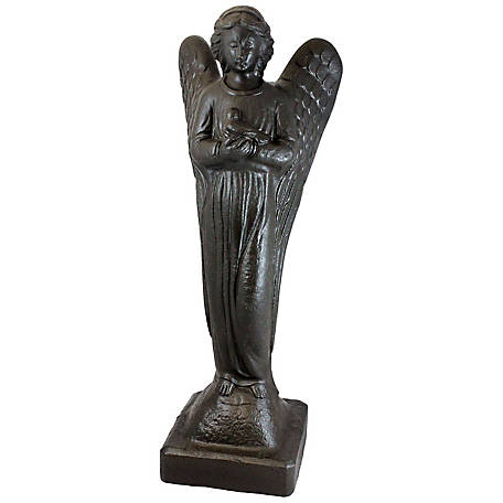 MOURING ANGEL 5.5" TALL FIGURINE STATUE BRONZE FINISH RESIN HAND PAINTED 