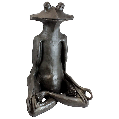 Emsco 21 in. Yoga Frog Decorative Statue, Resin, Lightweight, Bronze, 92510-1