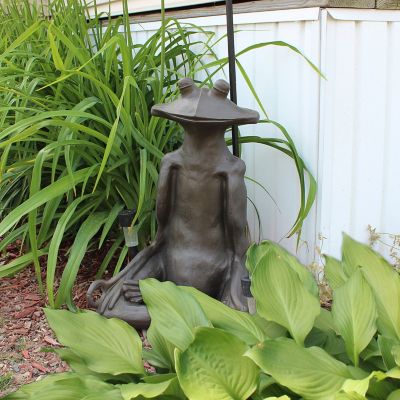 Image showing  21 in. Yoga Frog Decorative Statue, Resin, Lightweight, Bronze, 92510-1