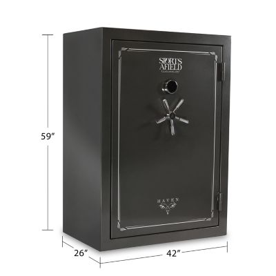 Image showing 8 th Sports Afield 48 Long Gun + 8 Handgun 24.04 cu. ft. Electronic Lock Haven Gun Safe, Metallic