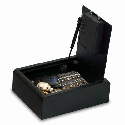 Image showing  Home and Office 0.28 cu. ft. Personal Drawer Security Vault with Biometric Lock, Matte Black