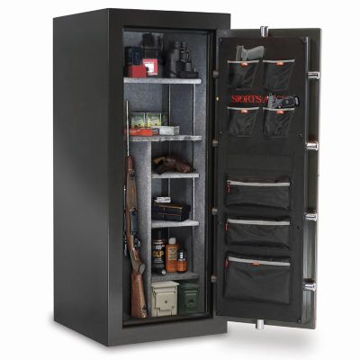 Image showing 6 th Sports Afield 24 Long Gun + 4 Handgun 12.12 cu. ft. Electronic Lock Haven Gun Safe, Metallic