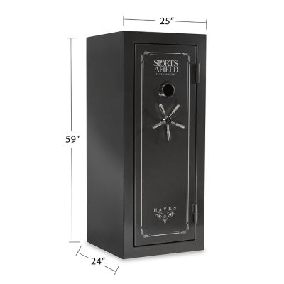 Image showing 12 th Sports Afield 24 Long Gun + 4 Handgun 12.12 cu. ft. Electronic Lock Haven Gun Safe, Metallic