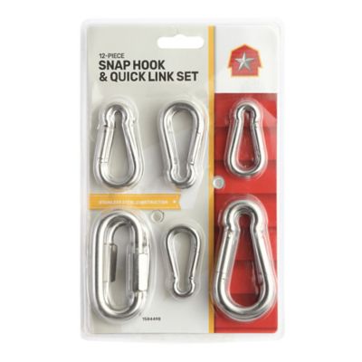 Barn Star Snap Hook and Quick Link Set, 12-Pack, WH-S2442