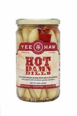 YeeHaw Pickle Company Hot Damn Dills, Spicy Pickle Spears, 24 oz.