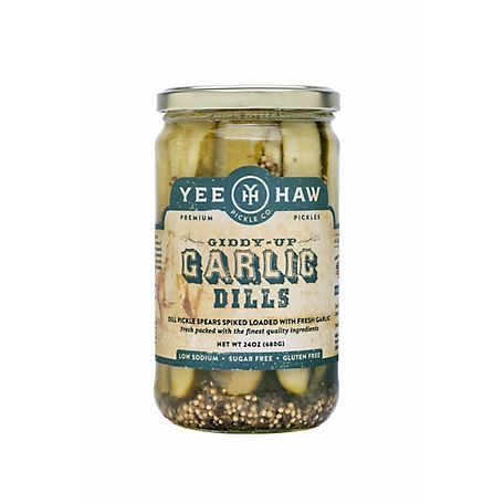 YeeHaw Pickle Company Giddy Up Garlic Dills, Garlic Pickle Spears, 24 oz.