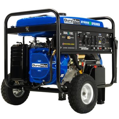 DuroMax 7,000 Watt Dual-Fuel 16 HP Electric Start Portable Generator, 50 State, 30 in. x 30 in. x 26 in.