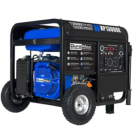DuroMax 10,500 Watt Gas-Powered 500cc Electric Start Portable Home Power Backup Generator
