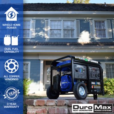 Duromax 13000 10500 Watt 20hp Dual Fuel Portable Generator With Push Button Start 50 State 29 X 30 X 26 In Xp13000eh At Tractor Supply Co