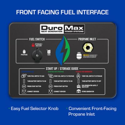 Image showing 9 th DuroMax 13,000/10,500-Watt Dual-Fuel Portable Home Power Backup Generator, 500cc, Electric Start Hybrid