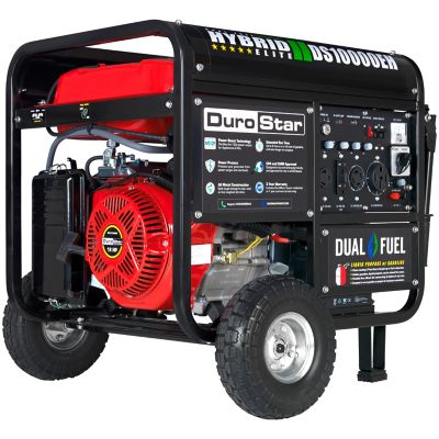 DuroStar 8,000 Watt Dual-Fuel 18 HP Electric Start Generator, 50 State, 29 in. x 30 in. x 26 in. grate generator