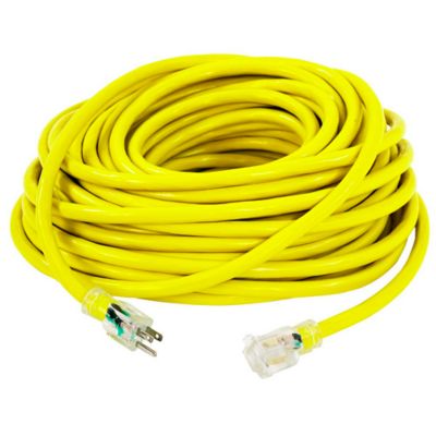 Image showing  50 ft. 10 Gauge Single Tap 100% Copper SJTW Heavy-Duty Lit Extension Power Cord