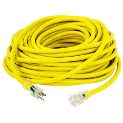 Image showing  100 ft. 10 Gauge Single Tap 100% Copper SJTW Heavy-Duty Lit Extension Power Cord