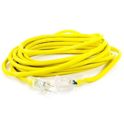 Image showing  25 ft. 12 Gauge Single Tap 100% Copper SJTW Heavy-Duty Lit Extension Power Cord