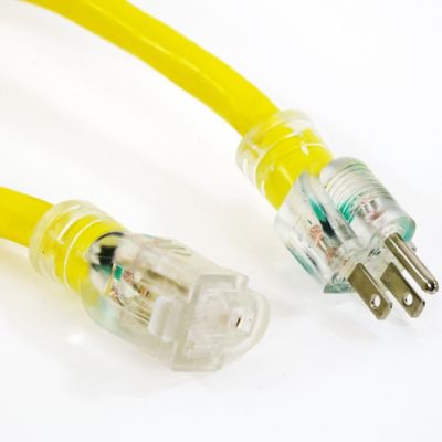 Image showing  100 ft. 12 Gauge Single Tap 100% Copper SJTW Heavy-Duty Lit Extension Power Cord