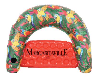 Margaritaville Inflatable Sit-n-Sip Chair Pool Float, Red, 36 in. x 56 in.