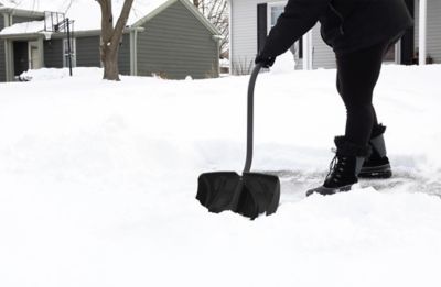 Image showing  52 in. Plastic Handle Steel Core Ergonomic Combo Snow Shovel with Wear Strip