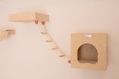 Image showing  Real Wood Wall Series Soft Wall-Mounted Cat Climbing Ladder, 28 in. x 8 in.