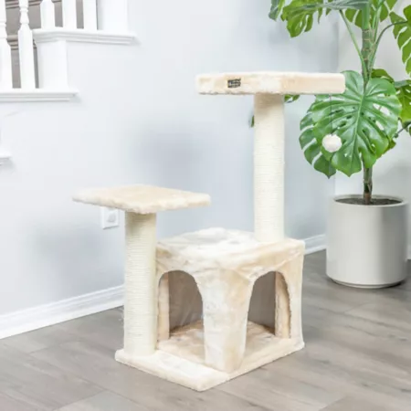 Armarkat Classic Real Wood Cat Tree 32-in Beige Cat Trees & Condos