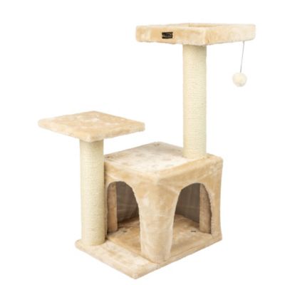 Image showing  32 in. Classic Real Wood Cat Tree, Beige