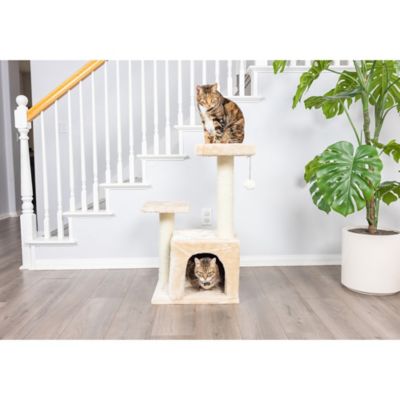 Image showing  32 in. Classic Real Wood Cat Tree, Beige